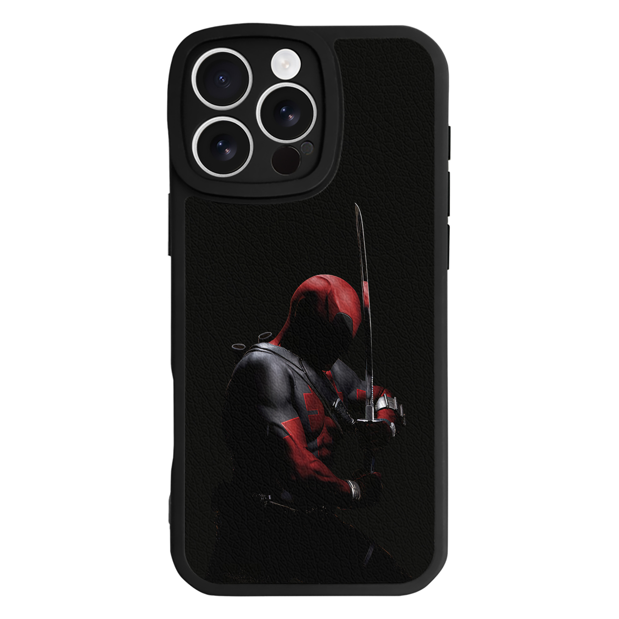 （画像用） Deadpool デッドプール 【iPhone 16シリーズ対応】シリコンスマホケース（レザー調） 材質：シリコン